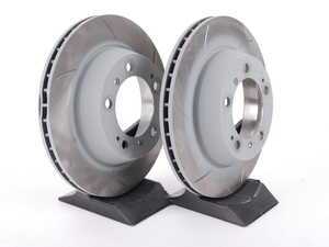 ES#2597701 - 909322 - Rear Slotted Brake Rotors - Pair 11.77" (299mm) - Directional rear axle fitment - Both left and right - Sebro - Porsche