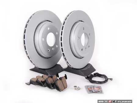 ES#2515296 - e46123456 - Rear Brake Service Kit - Featuring Meyle coated rotors and ECS DD23 "Daily Driver" ceramic pads. - Assembled By ECS - BMW