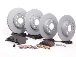 ES#2608319 - 1K0615301TSK - Genuine Front & Rear Brake Service Kit (288x25/272x10) - Featuring Optimal rotors and YellowStuff Brake pads - Assembled By ECS - Volkswagen