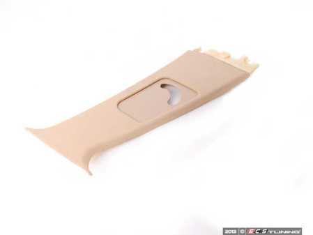 ES#111495 - 51437013940 - "B" Pillar Trim - Upper Right - (NO LONGER AVAILABLE) - Sandbeige/Light Beige, located center of vehicle, where upper seat belt mount attaches - Genuine BMW - 