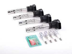 ES#2538551 - 06B905115R - Ignition Service Kit - Includes four Bremi coil packs and four NGK copper core spark plugs - Assembled By ECS - Audi Volkswagen