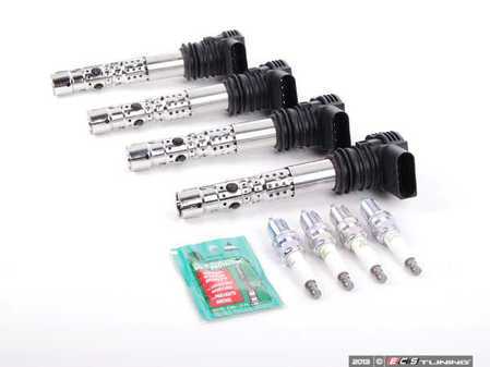 ES#2538551 - 06B905115R - Ignition Service Kit - Includes four Bremi coil packs and four NGK copper core spark plugs - Assembled By ECS - Audi Volkswagen