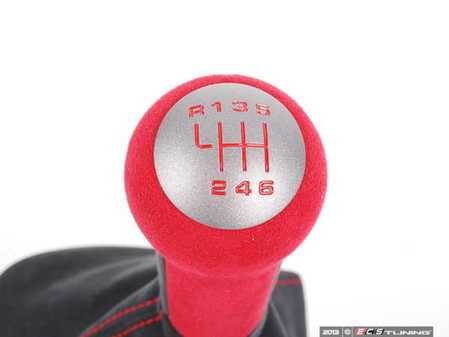 ES#4268894 - 99742407592DRB - GT2 RS Alcantara Shift Knob And Boot - Volcano grey and red alcantara shift knob - Genuine Porsche - Porsche