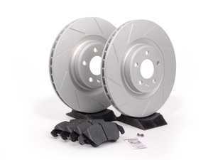 ES#2597370 - 8K0301MSLGMTKT - Performance Front Brake Service Kit - (NO LONGER AVAILABLE) - Featuring ECS GEOMET Slotted rotors and Hawk HPS pads - Assembled By ECS - 