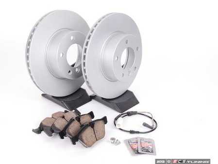 ES#2603258 - 34116854998KT2 - Front Brake Service Kit - Featuring Zimmermann brake rotors and ECS DD23 Daily Driver ceramic pads - Assembled By ECS - BMW