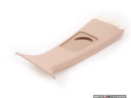 ES#113867 - 51438207193 - "B" Pillar Trim - Upper Left - Sandbiege/Light Biege, located center of vehicle, where upper seat belt mount attaches - Genuine BMW - BMW