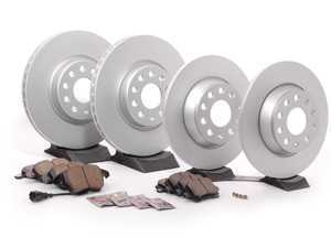 ES#2594011 - 1K0615301AAKT6 - Front & Rear Brake Service Kit - Featuring ECS V5 rotors and ECS DD23 ceramic pads. - Assembled By ECS - Audi