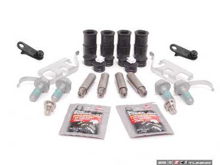ES#2593981 - 34203414763KT1 - Rear Pad And Rotor Installation Kit - Includes everything to install new rear brakes including guide bolts and bushings - Assembled By ECS - BMW