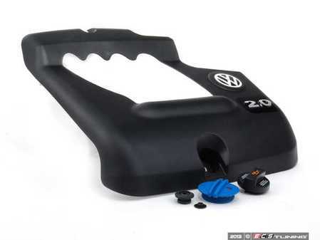 ES#2593090 - MK4JETENGCV - Engine Cover Kit - OE - Restore your lost or damaged engine cover with this kit to retain your dipstick tube and refresh the look of your engine bay - Assembled By ECS - Volkswagen