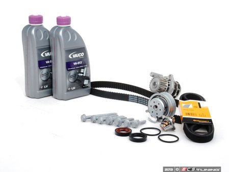 ES#8452 - 06a198500 - ECS Ultimate Plus Timing Belt Kit - Comes with the ultimate kit plus cam and crank seals, hardware and 2 liters of G13 coolant - Assembled By ECS - Volkswagen