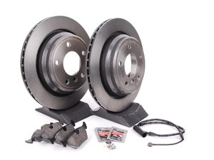 ES#240377 - ECSE393421-2 - Rear Brake Service Kit - Featuring ECS V5 Coated Rotors and ECS DD23 "Daily Driver" ceramic pads. - Assembled By ECS - BMW