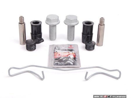 ES#2597188 - 1K0698471BKT - Front Pad And Rotor Installation Kit - Priced Per Caliper - Replace all the serviceable items while performing a standard brake job - Assembled By ECS - Volkswagen