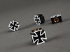 ES#1832847 - JOM2051 - Iron Cross Valve Stem Cap - Set Of Four - (NO LONGER AVAILABLE) - Black/Chrome iron cross shaped valve stem caps - JOM - 