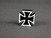 ES#1832847 - JOM2051 - Iron Cross Valve Stem Cap - Set Of Four - (NO LONGER AVAILABLE) - Black/Chrome iron cross shaped valve stem caps - JOM - 