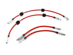 ES#2561289 - ECS4106162KT - Front & Rear Exact-Fit Stainless Steel Brake Lines - Kit - Complete set of DOT-compliant lines for an improved pedal feel - ECS - Audi