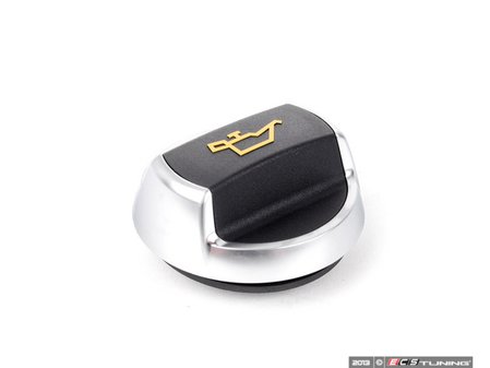 ES#3516769 - 9P1115423A - Porsche 911 Oil Cap - Black and satin aluminum colored valve cover mounted oil cap from the Porsche 991 - Genuine Porsche - Audi Volkswagen Porsche