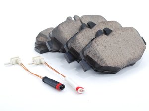 ES#3161635 - EUR987 - Front Euro Ceramic Brake Pad Set - Ceramic composite developed to meet low dust & noise requirements. Includes brake pad sensors. - Akebono - Mercedes Benz