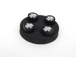 ES#2145224 - 36112211235 - Black Jack Logo Valve Stem Caps Set - Black - Priced As Set - Get the union jack look in grey/ black color scheme ( Black Cap ) - Genuine MINI - MINI