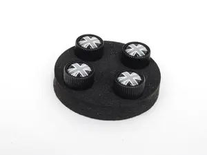 Black Jack Logo Valve Stem Caps Set - Black - Priced As Set