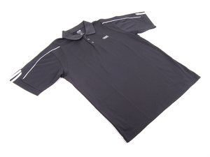 ES#2153351 - AWM676BLKMD - Men'S ClimaLite Three-Stripe Cuff Golf Polo By Adidas - Black - Medium - Look great when you Tee off. - Audi Collection - 