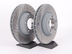 ES#2598799 - 99735240502KT1 - Rear Brake Rotors - Pair 13.78" (350mm) - Directional rear axle fitment - Both left and right - OE Aftermarket - Porsche