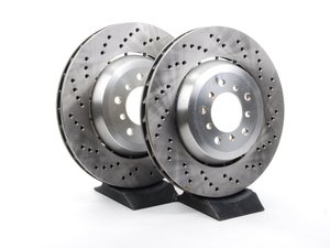 ES#2626384 - 34112282446KT1 - Competition / CSL / ZCP Front Brake Rotors - Pair (345x28)  - 2-Piece, Cross-Drilled front brake rotor set off the E46 M3 Competition Package / CSL - Zimmermann - BMW