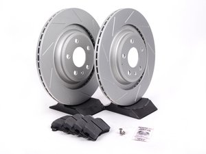 ES#2597373 - 8K0601CSLGMTKT - Performance Rear Brake Service Kit - (NO LONGER AVAILABLE) - Featuring ECS GEOMET Slotted rotors and Hawk HPS pads - Assembled By ECS - 