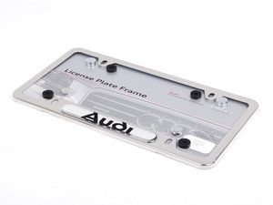 ES#2108 - ZAW355016 - Audi License Plate Frame - Chrome - Chrome plate frame featuring the Audi script - Audi Collection - Audi