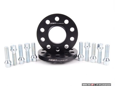 ES#2603080 - 002411ECS03AKT -  Wheel Spacer & Bolt Kit - 15mm With Conical Seat Bolts - Complete kit for two wheels, comes with everything you need to install spacers on your aftermarket wheels - ECS - Audi