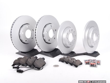 ES#514259 - 4A0698007 -  Front & Rear Economy Brake Service Kit - (NO LONGER AVAILABLE) - Featuring rotors with Vaico brake pads - Assembled By ECS - 