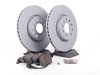 ES#2996277 - 1K0698301AASKT - Front Brake Service Kit (312x25) - Featuring Zimmermann rotors and ECS DD23 "Daily Driver" ceramic pads. - Assembled By ECS - Volkswagen