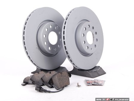 ES#2996277 - 1K0698301AASKT - Front Brake Service Kit (312x25) - Featuring Zimmermann rotors and ECS DD23 "Daily Driver" ceramic pads. - Assembled By ECS - Volkswagen