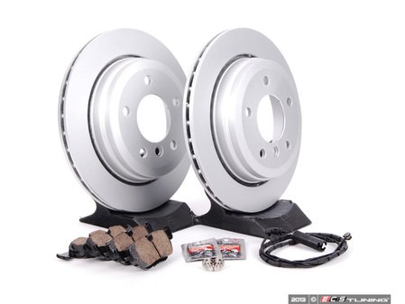 ES#1866548 - E463411 - Rear Brake Service Kit - Featuring Zimmermann coated rotors and ECS DD23 ceramic brake pads. - Assembled By ECS - BMW