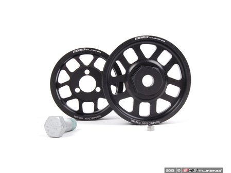 ES#2535 - VR612VPS - ECS Lightweight Pulley Kit - Black - Includes lightweight crank & power steering pulleys, new key way & OEM crank bolt - ECS - Volkswagen