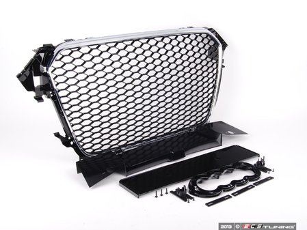 ES#2627563 - YT601215PHC -  RS4 Mesh Style Grille - Black With Chrome Frame - Add the sleek look of an RS4 to your front end with this mesh grille. - ECS - Audi