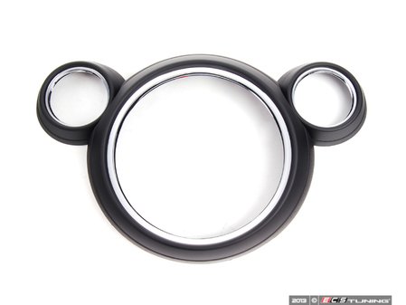 ES#2628552 - 51459810001 - Center Trim Ring - Chrome / Piano Black - Located around the center insterment cluster - Genuine MINI - MINI