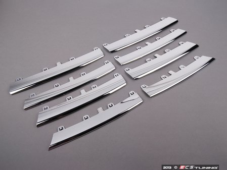 ES#6605 - 1KM898653 - Chrome Insert Kit - Repair/Replacement chrome inserts for slotted grilles - Genuine Volkswagen Audi - Volkswagen