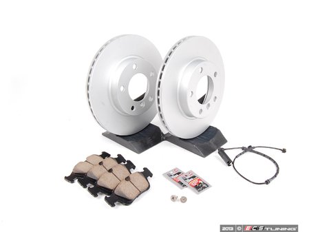 ES#2602967 - 34351164371CPKT - Front Brake Service Kit - Featuring Meyle coated rotors and ECS DD23 ceramic brake pads. - Assembled By ECS - BMW