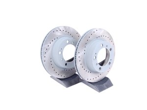 ES#3424304 - 275816KT - Cross-Drilled Front Brake Rotors - Pair 11.73" (298mm) - Directional front axle fitment - Both left and right - Sebro - Porsche