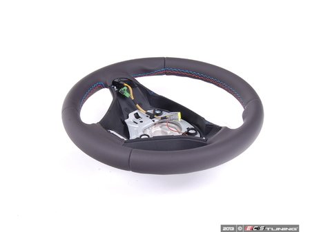 ES#52377 - 32302283733 - M Leather Steering Wheel - Black leather with black trim and M color stitching - Genuine BMW - BMW