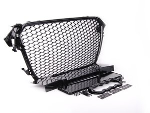 ES#2627562 - YT601215PH -  RS4 Mesh Style Grille - Black With Black Frame - Add a sleek new look to your front end with this black mesh grille. - ECS - Audi