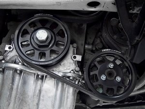 ES#2838 - VR612VPSPKIT MK3 - Lightweight Power Steering Pulley - Black - Less rotational mass means more power, allows you to retain your stock belt! - ECS - Volkswagen