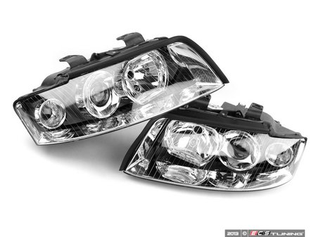 ES#835 - B6A4ECODEHAL - European Halogen Headlight Set - Improved European beam pattern without amber corner markers - Valeo - Audi