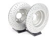 ES#2598310 - ECSE5334112110KT - Performance Front And Rear Brake Service Kit - (NO LONGER AVAILABLE) - Featuring ECS GEOMET cross drilled and slotted rotors and Hawk HPS pads - Assembled By ECS - 