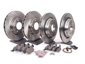 ES#2986780 - 34112227172KT2 - Front & Rear Brake Service Kit - Featuring Brembo rotors and low-dust Akebono Euro Ceramic pads - Assembled By ECS - BMW