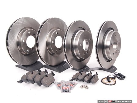 ES#2986780 - 34112227172KT2 - Front & Rear Brake Service Kit - Featuring Brembo rotors and low-dust Akebono Euro Ceramic pads - Assembled By ECS - BMW