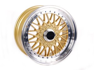 ES#2738574 - 010-41kt - 17" Style 010 Wheels - Set Of Four - (NO LONGER AVAILABLE) - 17"x8" ET30 5x100/5x112 - Gold with 2" machined lip - Alzor - 