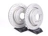ES#2587265 - 34351181342KT3 - Performance Rear Brake Service Kit - Featuring ECS GEOMET cross drilled and slotted rotors and Hawk HPS pads - Assembled By ECS - 