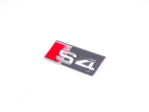 ES#2541020 - 8K0853737 - S4 Front Grille Emblem - Chrome / Red clip on emblem - Genuine Volkswagen Audi - Audi