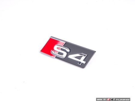 ES#2541020 - 8K0853737 - S4 Front Grille Emblem - Chrome / Red clip on emblem - Genuine Volkswagen Audi - Audi